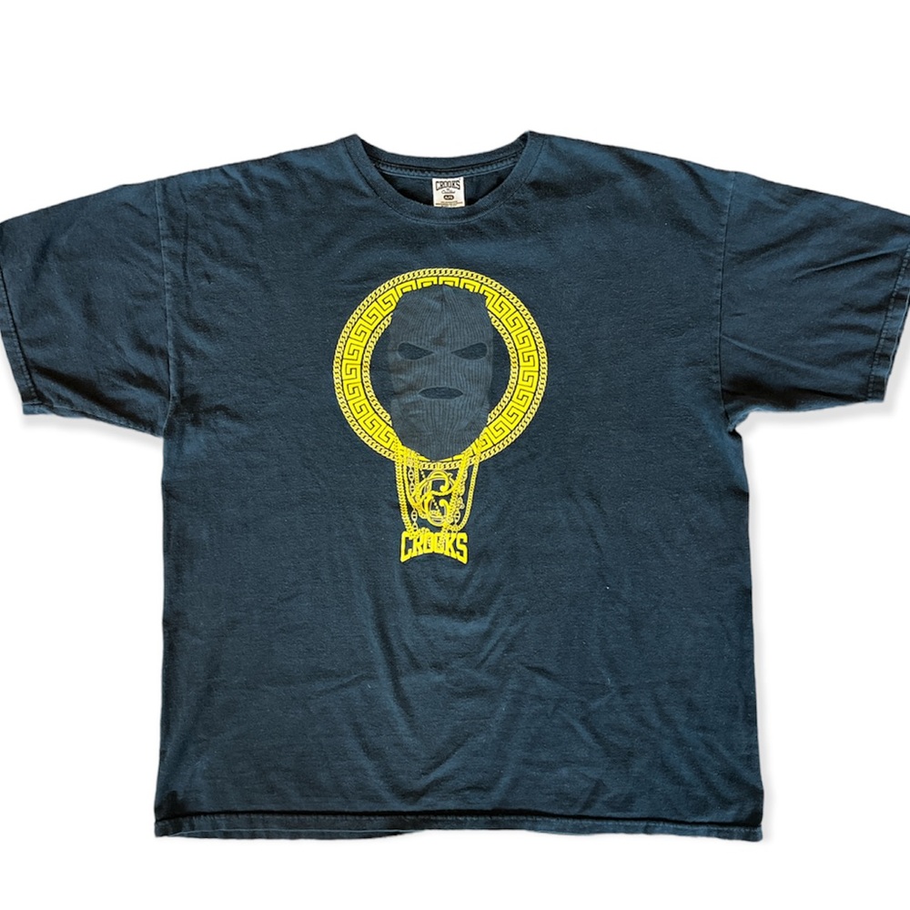 CROOKS & CASTLES | RARE Ski Mask w/ Gold Chains | Mens Tee XL - Picture 2 of 3